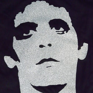 Lou Reed Transformer Glitter T shirt, Glam, New York, Velvet Underground, Unofficial, Ravens of London
