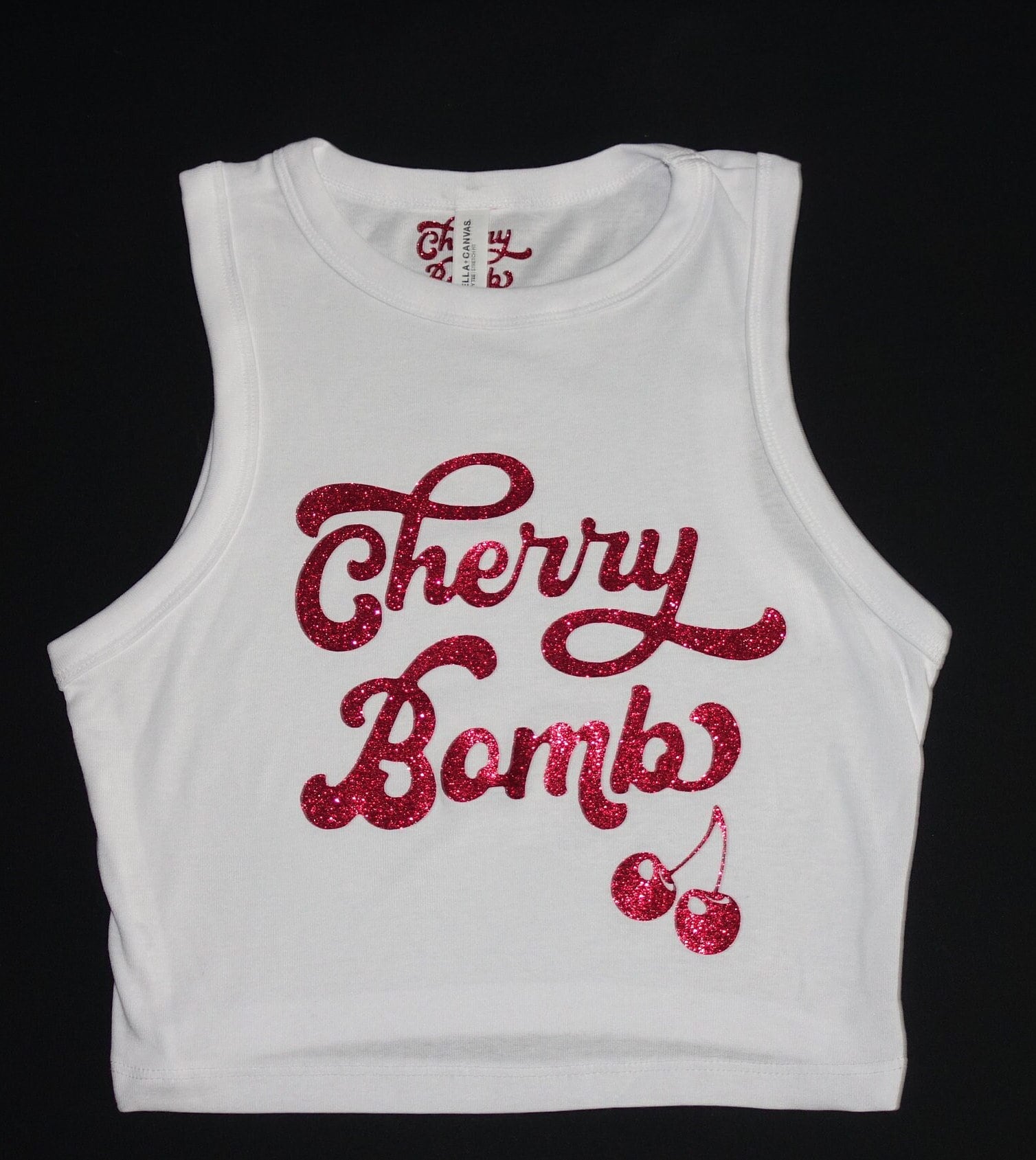 Cherry Bomb Dazzling Glitter Crop Top /tank Top/ Vest/the Runaways