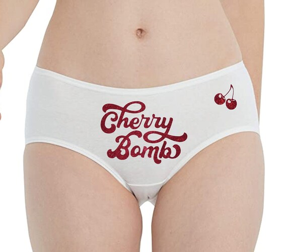Bragas Cherry Bomb Bragas de ropa interior para damas Red Glitter Brillo Presente Bragas de mujer Algodon Calzoncillos Pantalones de dama Glam anos 70 Etsy Espana