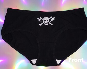 Women's Panties, Colorful Cheeky Briefs, Ladies Underwear, Spandex,  Peachskin Jersey, Colorful, Black, Graffiti Art 