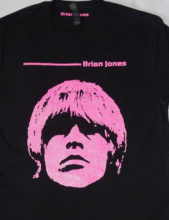 Brian Jones, T Shirt , Dazzling Glitter Print, the Rolling Brian Jones, T Shirt , Dazzling Glitter Print, the Rolling
