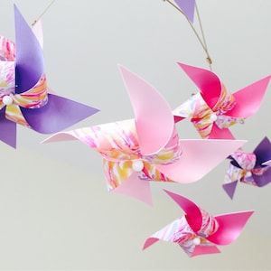 Lilly inspired Baby Mobile /  Pink and Lavender pinwheel baby mobile / baby girl nursery gift / crib mobile / Sun Splashed