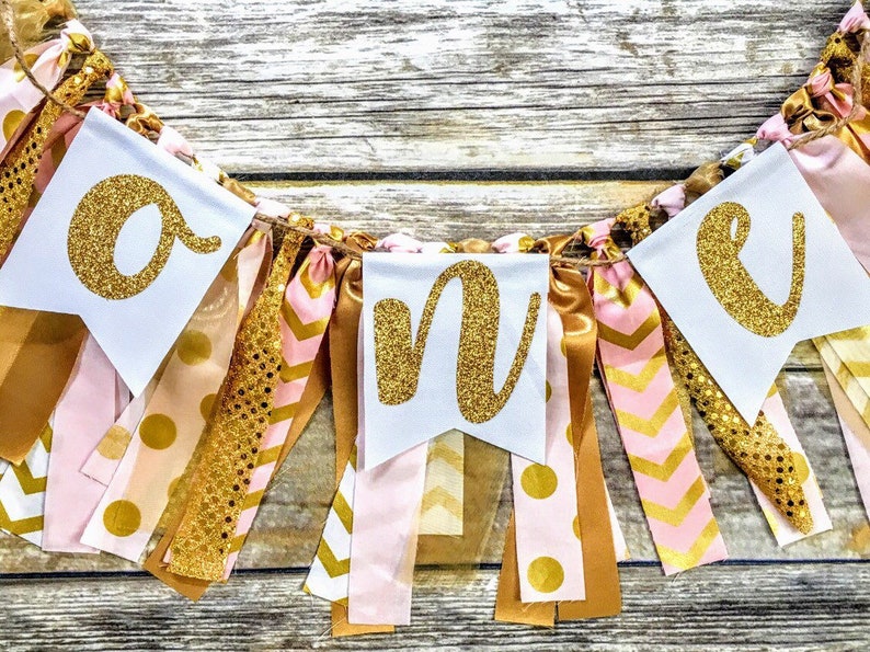 pink gold garland custom name banner personalized baby girl baby shower decor shabby chic bunting party decorations birthday nursery decor