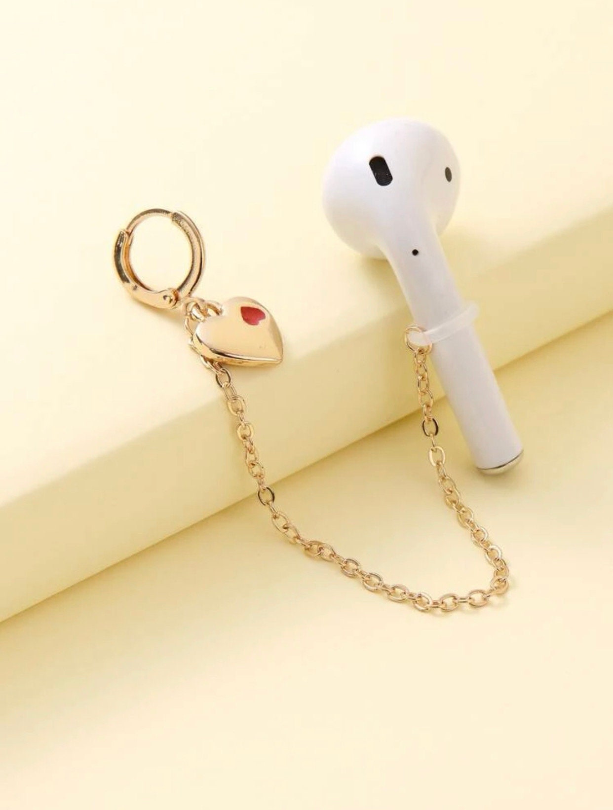1 Pair Heart Anti-Loss AirPod Earrings Holder Earring AirPod Holder Earplug Holder AirPod Anti-Lost Chain Wireless Bluetooth Earphone Holder