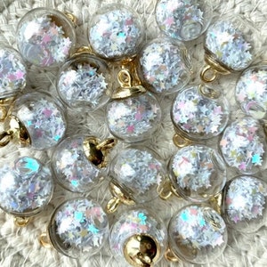 10 Glass Ball Charms Crystal Ball Pendants Glass Globe Charms For DIY Jewelry Accessories Keychains 1 Inch