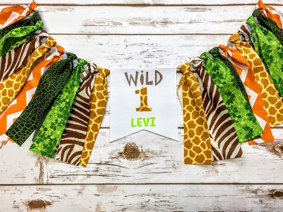 Safari Birthday Wild One Birthday Banner First Birthday Jungle Etsy