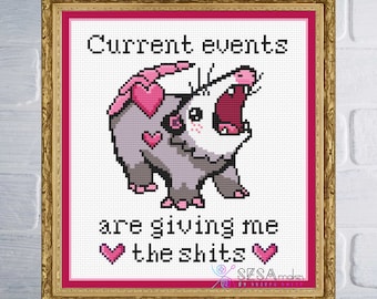DIGITAL FILE: Current Events Cross Stitch Pattern