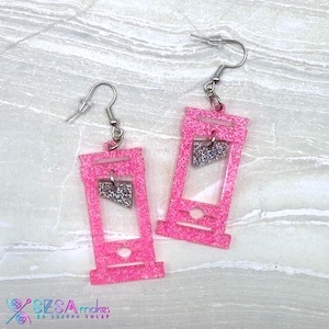 Guillotine Earrings - Hot Pink