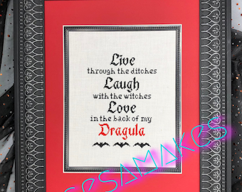 DIGITAL FILE: Dragula Cross Stitch Pattern