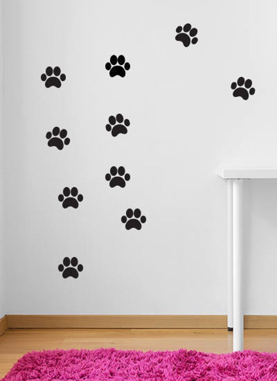 Paw Print Wall Sticker Wall Decal Etsy