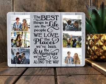 Handmade Personalised Wooden Photo Block Family  Granddad Grandma Memorial Plaque Family Father Mother Valentine/'s Day Photo Gifts in the UK