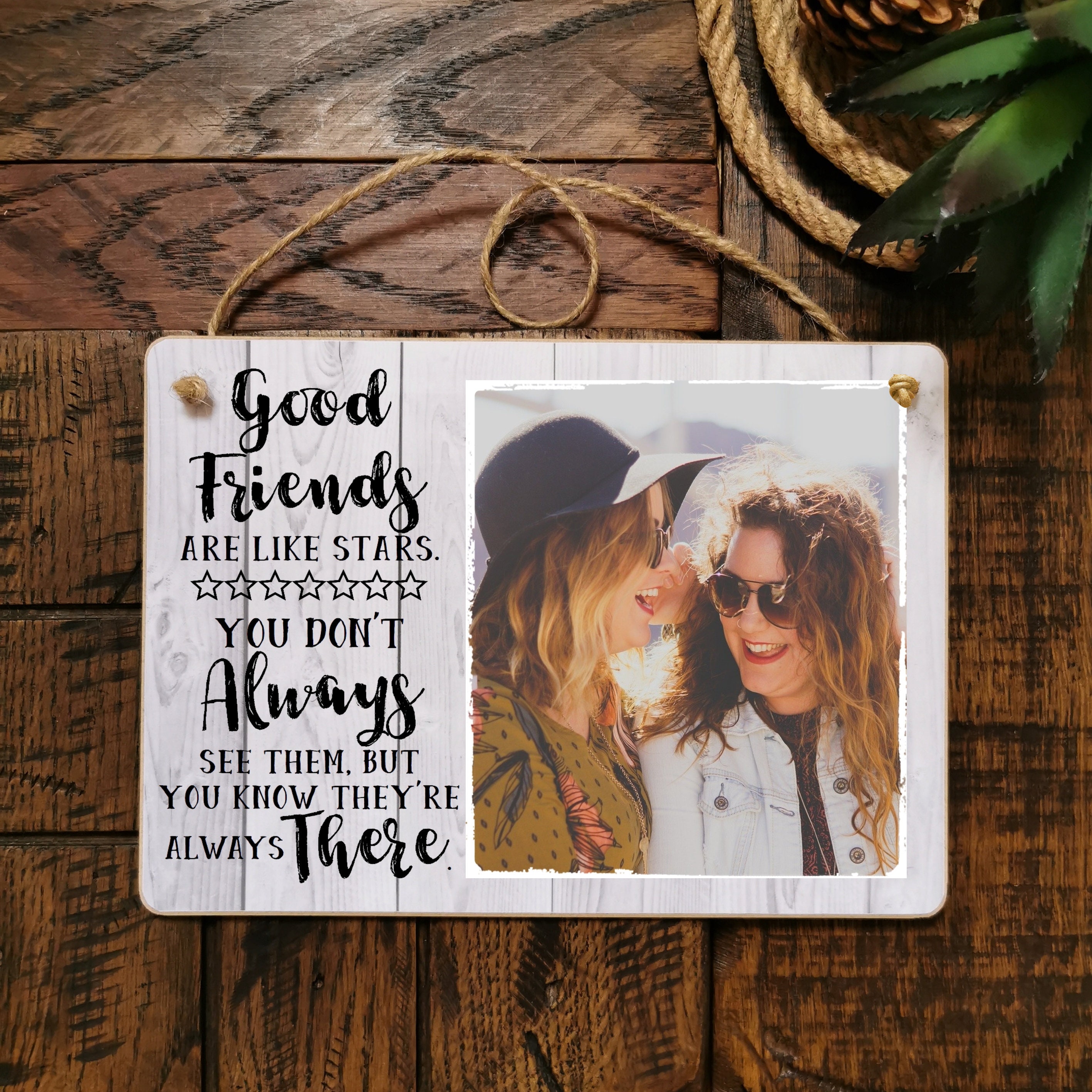 8x6" Personalised Text Photo Plaque Best Friend Friendship Quote Thank you NEW 
