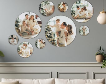 Personalized Round Photo Collage: Custom Family Memory Wall Art