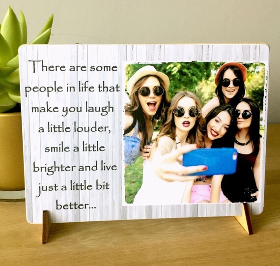 8x6" Personalised Plaque with Photos friendship quote best friends gift NEW