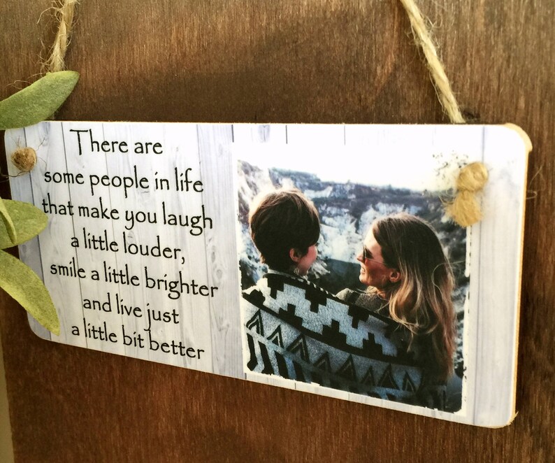 8x4/'/'Personalised Photo /& Text Plaque Birthday Christmas Best Friend Gift