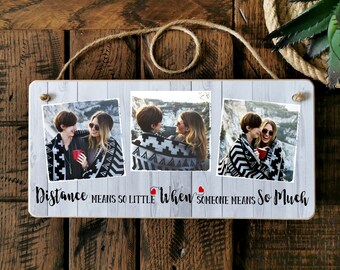 Personalized Photo Plaque, Friend Gift, Handmade Hanging Sign (8x4)