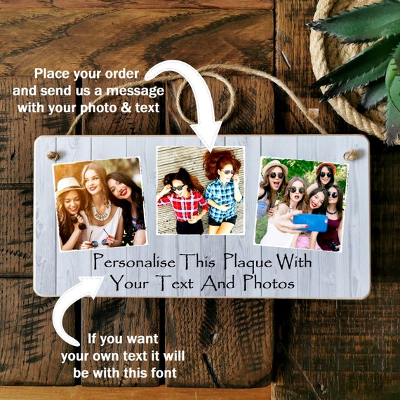 Personalised 8x4" plaque with photo best friends friendship quote unique gift !