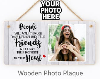 Personalized Photo Wooden Plaque, Friend Gift, Custom Keepsake