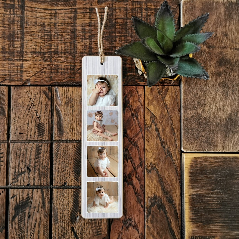 8x2''Personalised Wooden Family Photo Plaque Bookmark Friend Child Father's Day Mother's day Nanna Grandad Birthday Gift Present Dad Grandad image 1