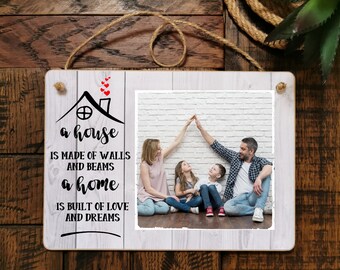 Personalized Family Photo Plaque: Home Love & Dreams (8x6'')