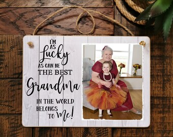 8x6'' Personalised Grandma Gift Photo & Text Hanging Plaque Nanny Nanna Mum Mother Custom Gift Birthday Present Keepsake Mom Mother's Day