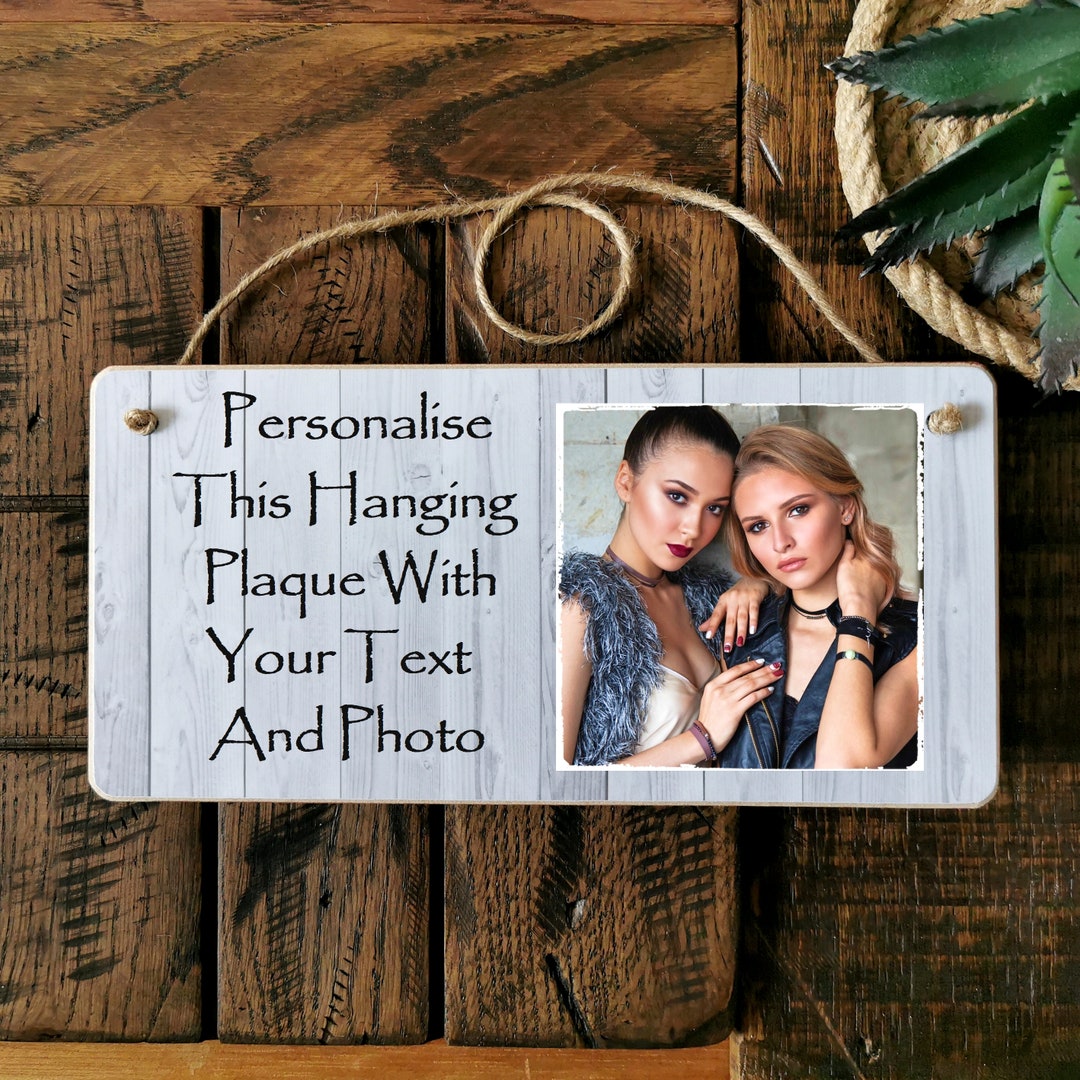 Personalized Photo Plaque: Custom Text Gift (8x4'') - Etsy