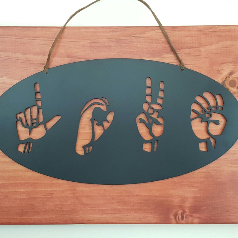 ASL Custom Name Wall Art Hanger ASL Wedding Gift Asl Etsy