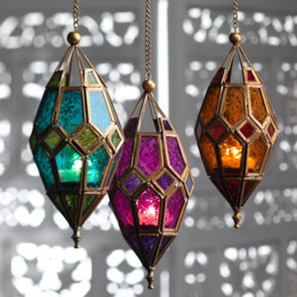 Moroccan Hanging Glass Lantern