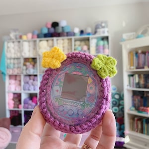 Violetchi Crochet Tamagotchi Case With Clear Screen Protector