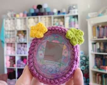 Violetchi Crochet Tamagotchi Case With Clear Screen Protector