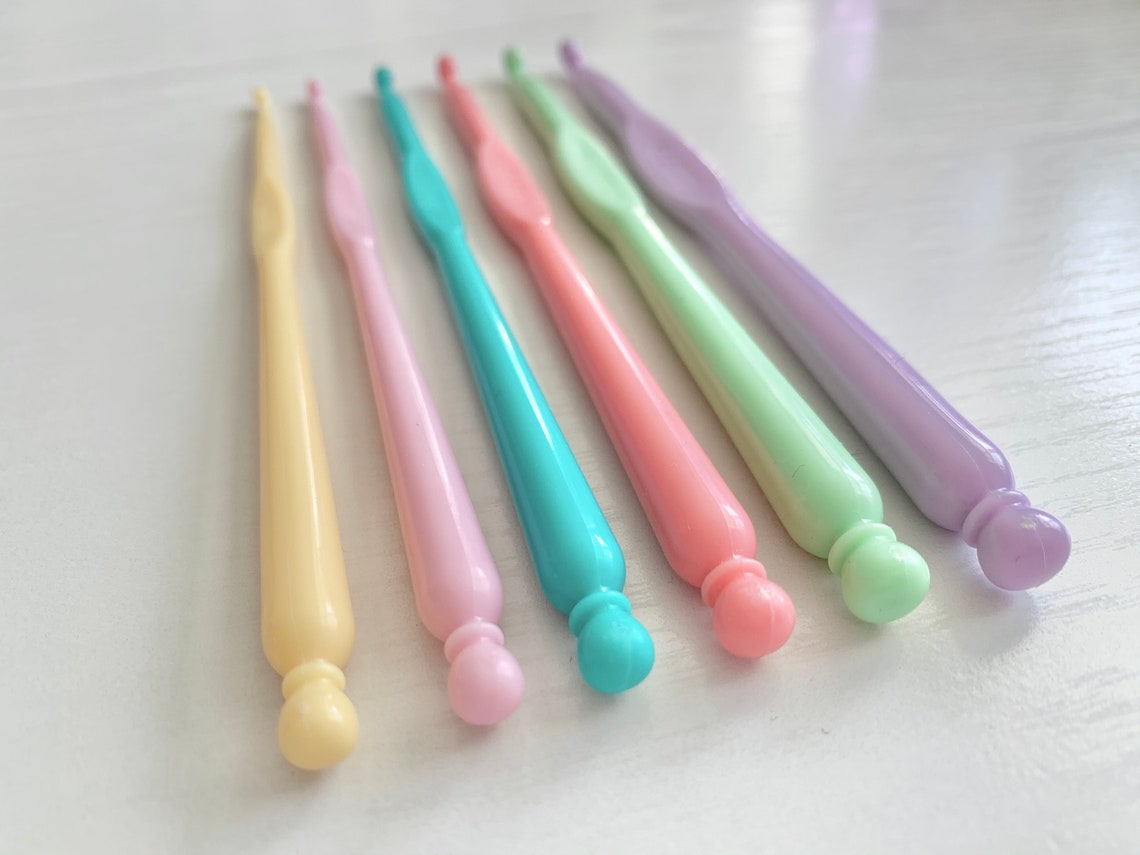 Plastic Crochet Hook Crochet Hook Set Decorative Crochet Etsy