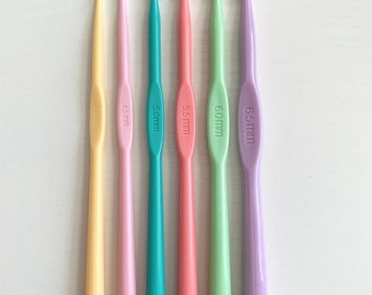 Agulha de crochê de plástico, conjunto de agulhas de crochê, agulhas de crochê decorativas, agulha de crochê, agulhas de crochê, agulhas de crochê bonitas