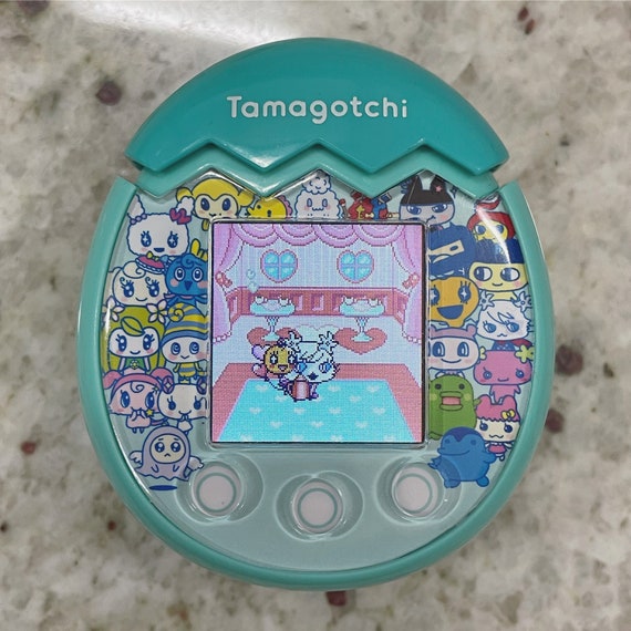 Green Theme Tamagotchi Pix Characters Faceplate Insert PDF Printable,  Tamagotchi Pix Faceplate 