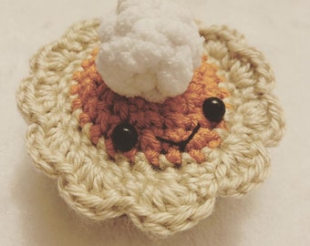 Tamagotchi Pumpkin Pie Case, Crochet Tamagotchi Case, Tamagotchi Cover, Crochet Pumpkin Pie, Crochet Pie