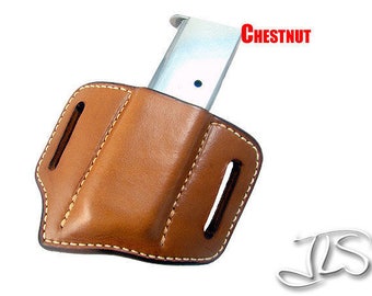 Azula Leather 2 Slot Magazine Pouch - Pancake Style For 1911 Single Stack Magazines