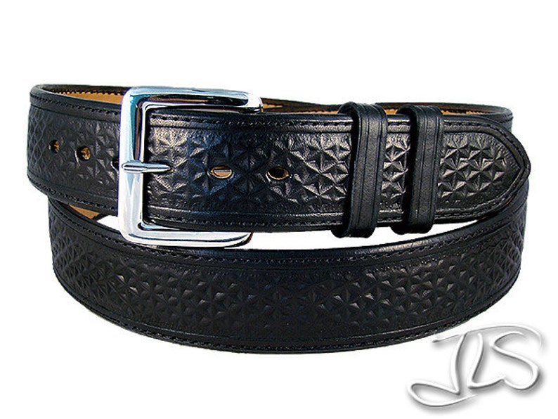 Leather Belt Geometric Stars Custom Hand Stamped Leather Lined Etsy