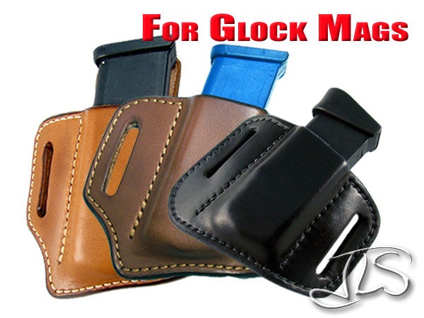 For Glock Models Leather Magazine Pouch Single Mag Pancake Style