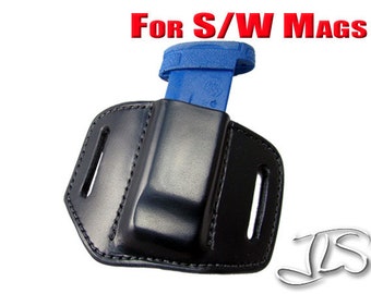 Fits Smith Wesson Models Leather Magazine Pouch 2-slot Pancake Style