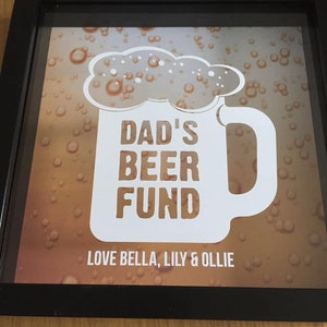 Personalised Dad&#39;s Beer Fund Money Box