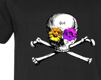 Skull Eyes, T-shirt, day of the dead,all souls procession, grateful dead, flower, pirate, skull, skull and bones