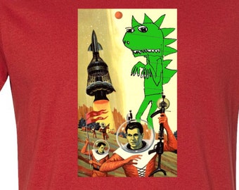 Special Sauce Sci Fi, T-shirt, T-rex, ray gun, buck rogers, star wars, dinosaur, men in black