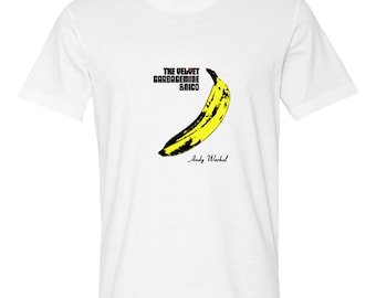 Vtg 80s the Velvet Underground and Nico T-shirt M/L Yellow Andy