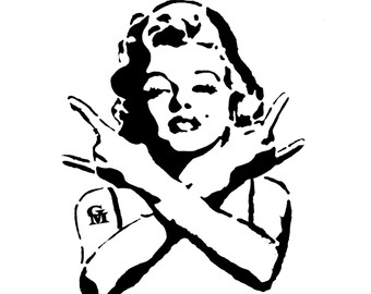Ladies Marilyn Monroe T with GM Tattoo, t-shirt, sexy, rock out, Garbage Mine, marilyn monroe, blonde