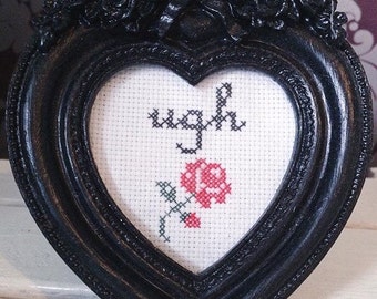 Mini "ugh" decorative cross stitch