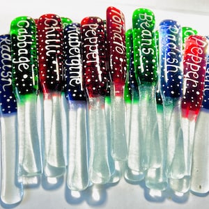 Fused glass plant markers, veggie stakes, personalised stakes, Garden Decoration, gardeners gifts, spring garden ideas