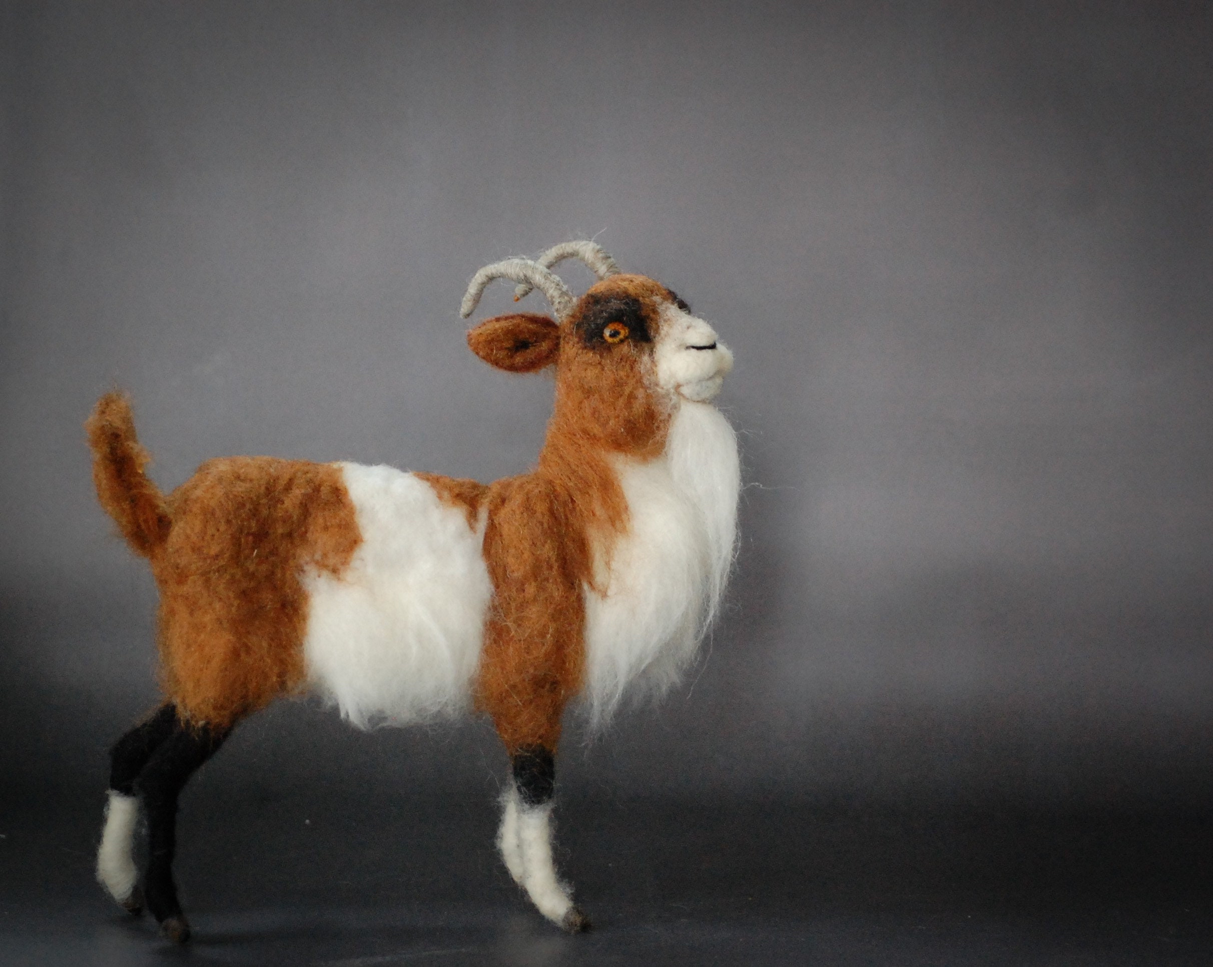 Needle Felted Goat Made to Order Wool Animal Sculpture Etsy