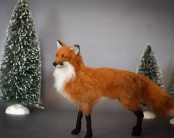 Needle Felted Fox - Made To Order - Wool Animal Sculpture -