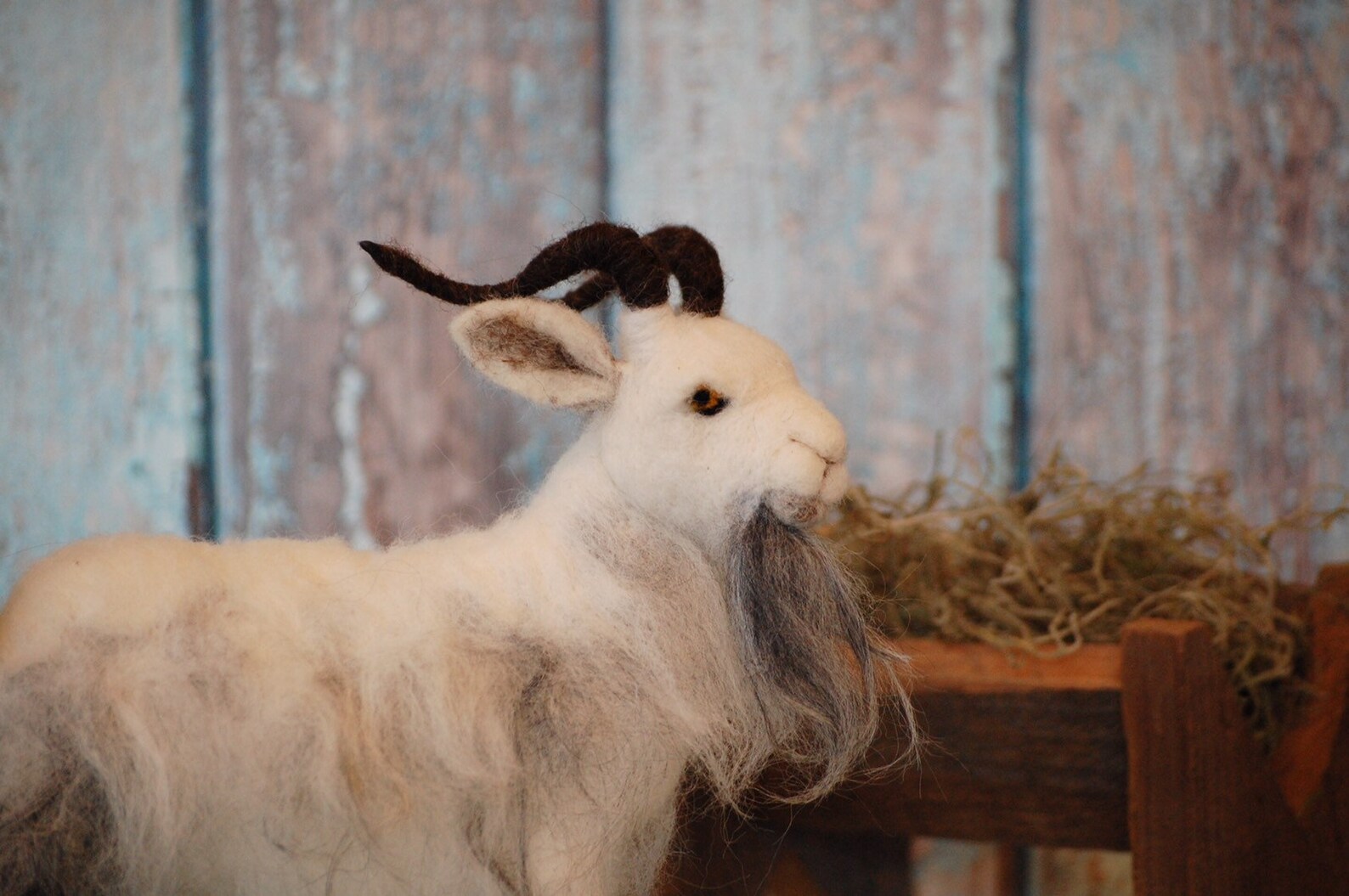 Needle Felted Goat Made to Order Wool Animal Sculpture Etsy