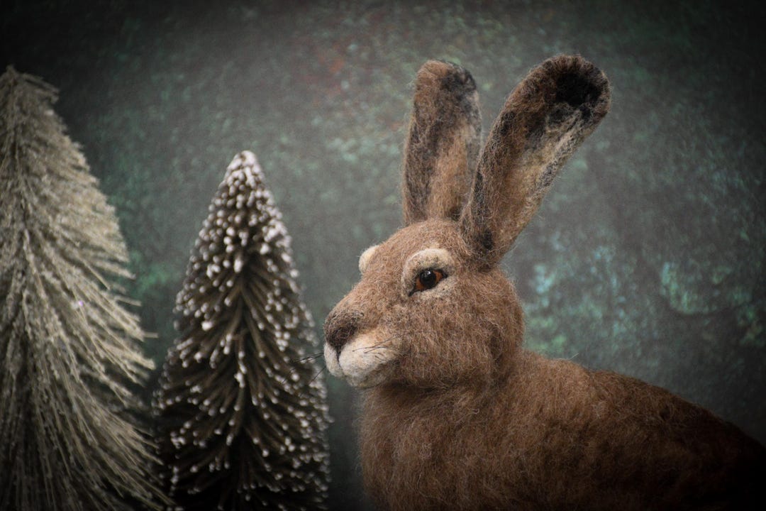Needle Felted Brown Rabbit - Wool Forest Animal Art Sculpture - Etsy
