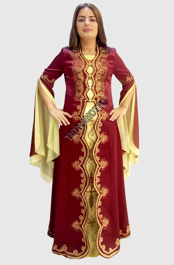 burgundy kaftan